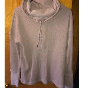 Ribbed cowl neck sweater